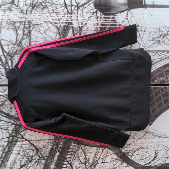 Girls Adidas Black/Pink Jacket - Picture 3 of 3